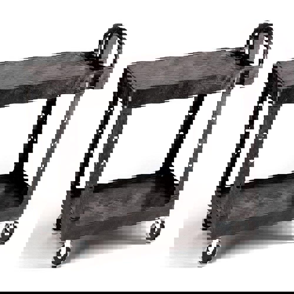 Flat Shelf Utility Cart, Plastic, 2 Shelves, 500 lb Capacity, 25.25